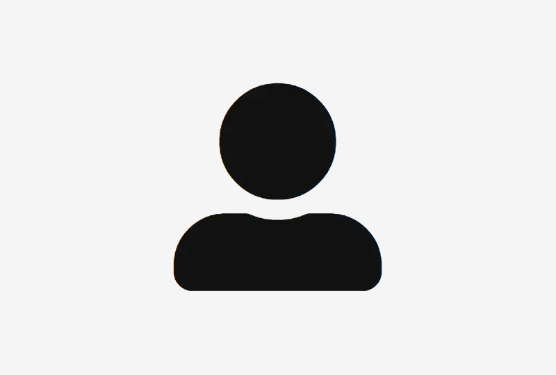 Simple black user profile icon on a white background.